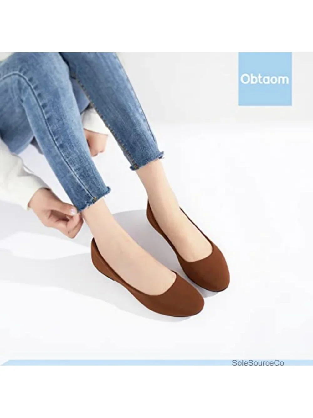 Women's Ballet Flats Slip On Round Toe Breathable Memory Foam Comfort Dress